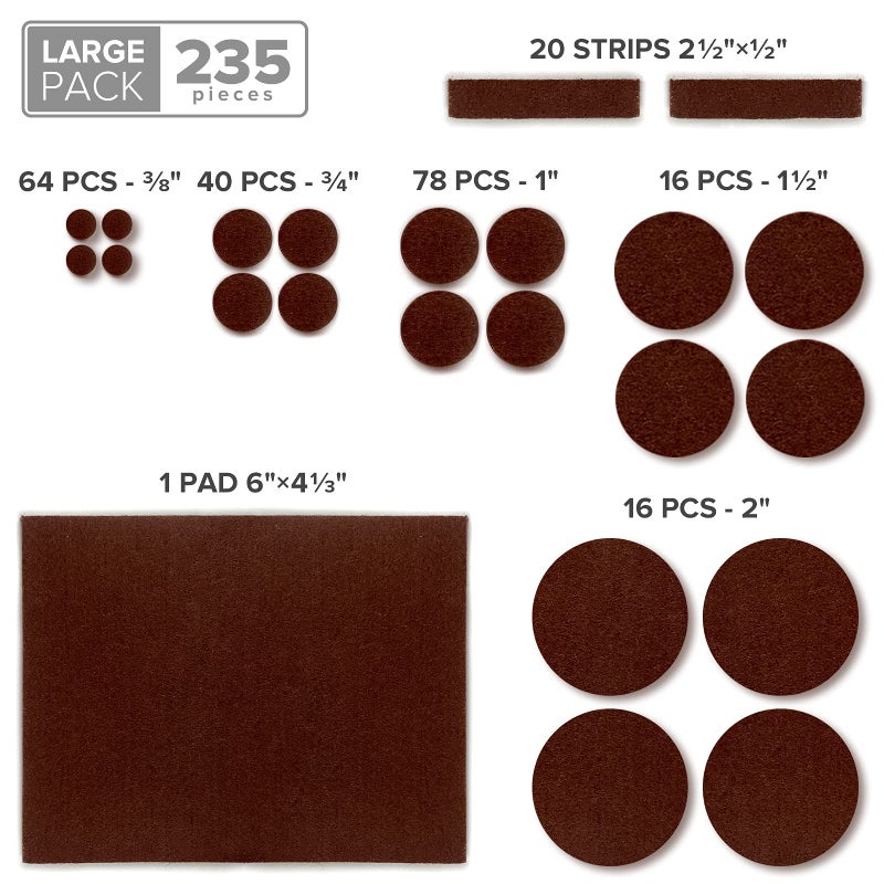 X-Protector Felt Furniture Pads X-PROTECTOR 235 PCS Premium Furniture Pads - Felt Pads Furniture Feet Best Wood Floor Protectors - Protect Your Hardwood & Laminate Flooring! - Image 5